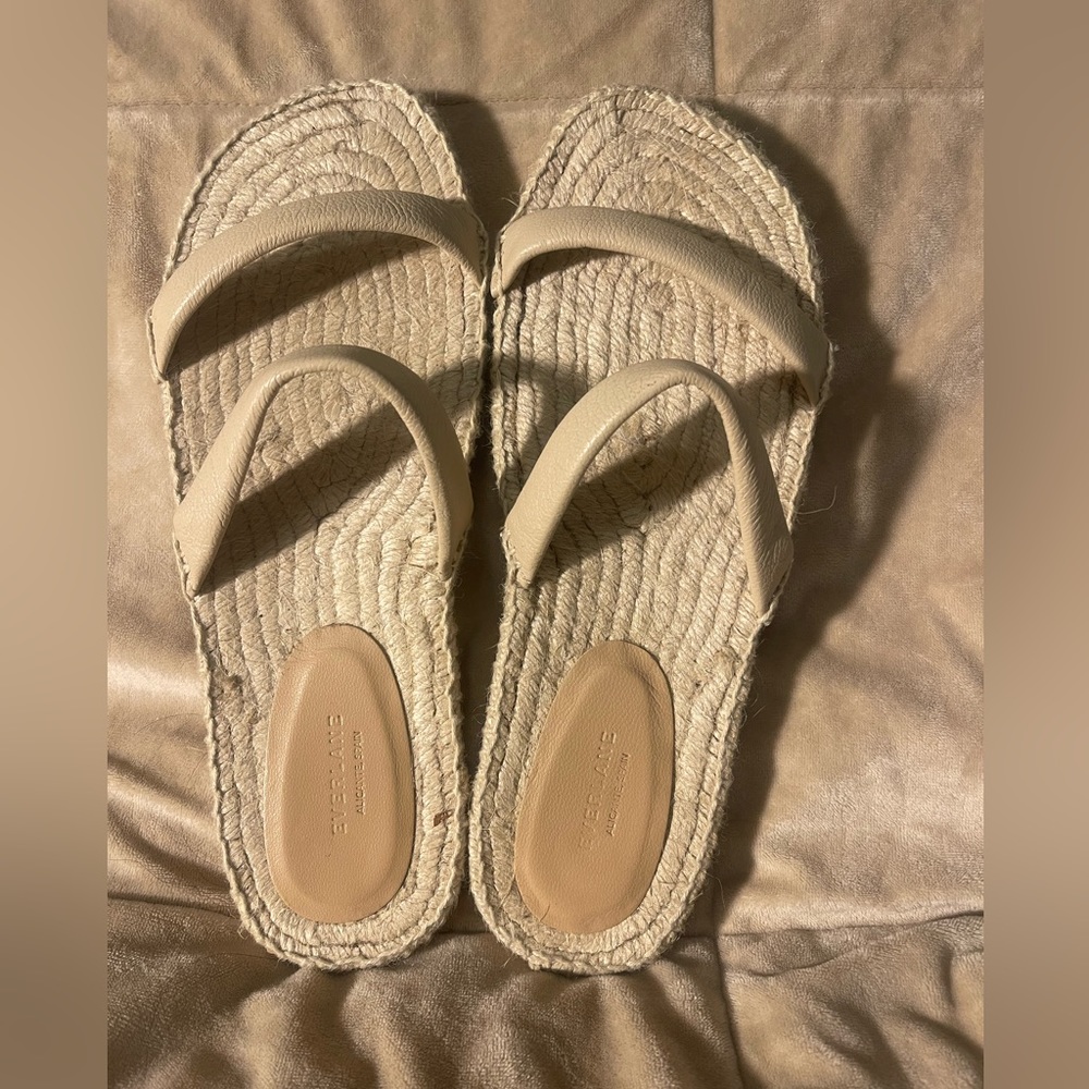 EverLane flat slides Espadrille sandals